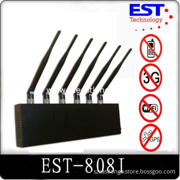 Cell Phone Wifi Gps Signal Jammer / Blocker Est-808i With 6 Antenna